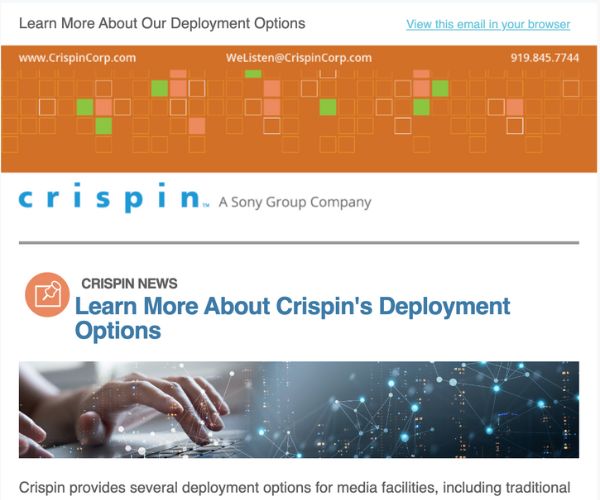 Crispin Deployment Options