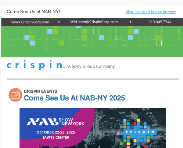 Come see us at NAB-NY 2025